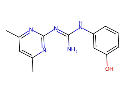 1-(4,6-Dimethylpyrimidin-2-yl)-3-(3-hydroxyphenyl)guanidine structure