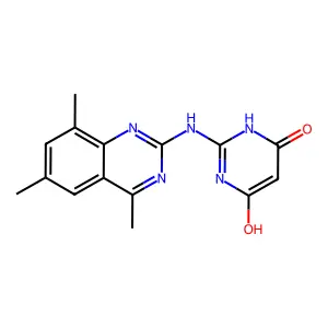 2-[(4,6,8-Trimethylquinazolin-2-yl)amino]pyrimidine-4,6-diol structure