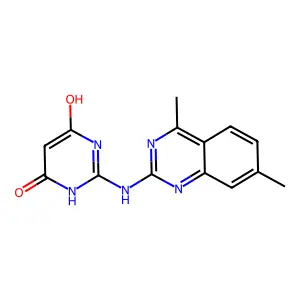 2-[(4,7-Dimethylquinazolin-2-yl)amino]pyrimidine-4,6-diol structure