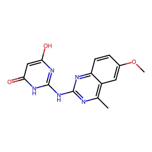 4-hydroxy-2-[(6-methoxy-4-methylquinazolin-2-yl)amino]-1H-pyrimidin-6-one structure