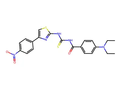 4-(diethylamino)-N-((4-(4-nitrophenyl)thiazol-2-yl)carbamothioyl)benzamide structure