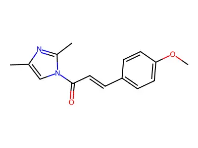 (E)-1-(2,4-dimethylimidazol-1-yl)-3-(4-methoxyphenyl)prop-2-en-1-one structure