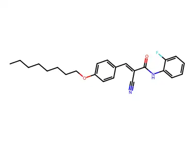 (E)-2-cyano-N-(2-fluorophenyl)-3-(4-octoxyphenyl)prop-2-enamide structure