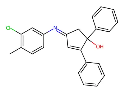 4-(3-Chloro-4-methyl-phenylimino)-1,2-diphenyl-cyclopent-2-enol structure