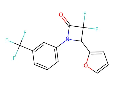 3,3-Difluoro-4-(furan-2-yl)-1-[3-(trifluoromethyl)phenyl]azetidin-2-one structure