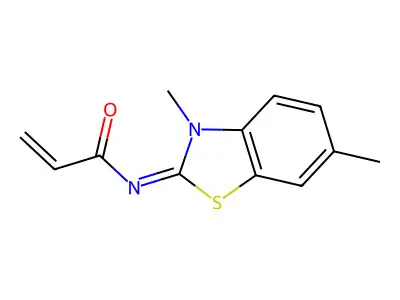 N-(3,6-dimethyl-2,3-dihydro-1,3-benzothiazol-2-ylidene)prop-2-enamide structure