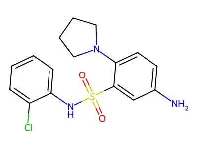 5-amino-N-(2-chlorophenyl)-2-(pyrrolidin-1-yl)benzene-1-sulfonamide structure