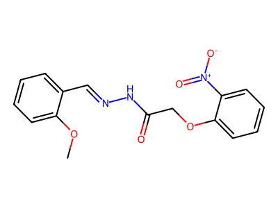 N-[(E)-(2-methoxyphenyl)methylideneamino]-2-(2-nitrophenoxy)acetamide structure