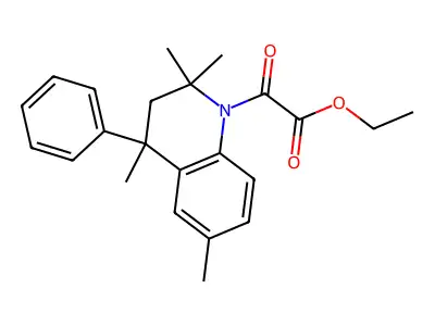 ethyl oxo(2,2,4,6-tetramethyl-4-phenyl-3,4-dihydroquinolin-1(2H)-yl)acetate structure