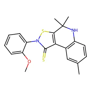 2-(2-methoxyphenyl)-4,4,8-trimethyl-5H-[1,2]thiazolo[5,4-c]quinoline-1-thione structure