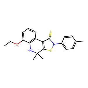 6-ethoxy-4,4-dimethyl-2-(4-methylphenyl)-5H-[1,2]thiazolo[5,4-c]quinoline-1-thione structure