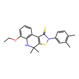 2-(3,4-dimethylphenyl)-6-ethoxy-4,4-dimethyl-4,5-dihydroisothiazolo[5,4-c]quinoline-1(2H)-thione structure