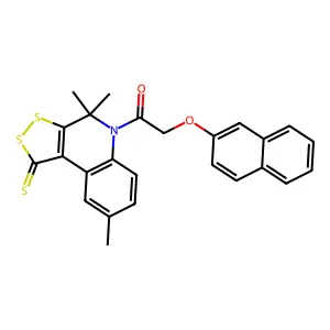 4,4,8-trimethyl-5-((2-naphthalenyloxy)acetyl)-4,5-dihydro-1H-[1,2]dithiolo[3,4-c]quinoline-1-thione structure