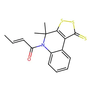 (E)-1-(4,4-dimethyl-1-sulfanylidenedithiolo[3,4-c]quinolin-5-yl)but-2-en-1-one structure