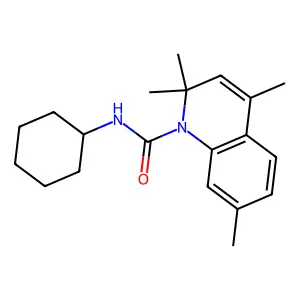 N-cyclohexyl-2,2,4,7-tetramethylquinoline-1(2H)-carboxamide structure