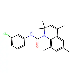 N-(3-chlorophenyl)-2,2,4,6,8-pentamethylquinoline-1-carboxamide structure