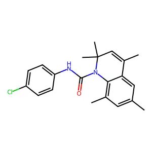N-(4-chlorophenyl)-2,2,4,6,8-pentamethylquinoline-1-carboxamide structure
