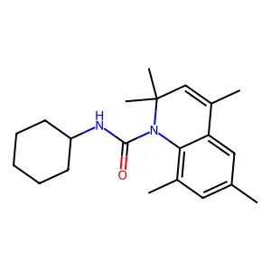 N-cyclohexyl-2,2,4,6,8-pentamethylquinoline-1(2H)-carboxamide structure