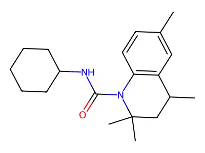 N-cyclohexyl-2,2,4,6-tetramethyl-3,4-dihydroquinoline-1(2H)-carboxamide structure