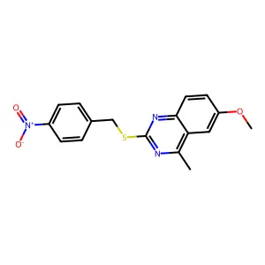 6-Methoxy-4-methyl-2-[(4-nitrobenzyl)sulfanyl]quinazoline structure