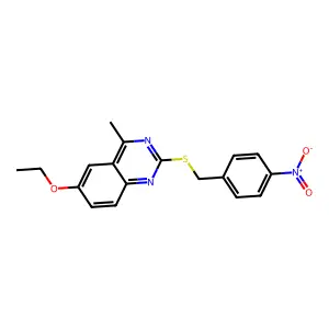 6-Ethoxy-2-({4-nitrobenzyl}sulfanyl)-4-methylquinazoline structure