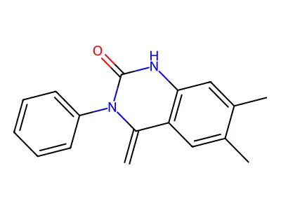 6,7-dimethyl-4-methylene-3-phenyl-3,4-dihydro-2(1H)-quinazolinone structure