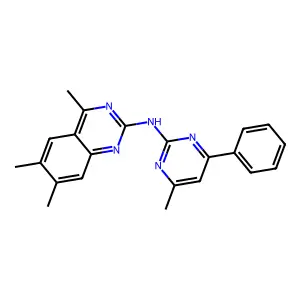 4,6,7-trimethyl-N-(4-methyl-6-phenylpyrimidin-2-yl)quinazolin-2-amine structure