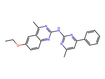 6-ethoxy-4-methyl-N-(4-methyl-6-phenylpyrimidin-2-yl)quinazolin-2-amine structure