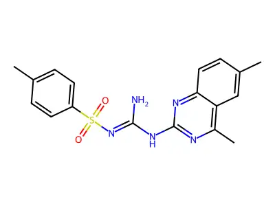 1-(4,6-dimethylquinazolin-2-yl)-2-(4-methylphenyl)sulfonylguanidine structure