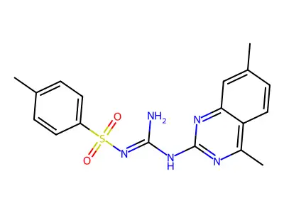 1-(4,7-dimethylquinazolin-2-yl)-2-(4-methylphenyl)sulfonylguanidine structure