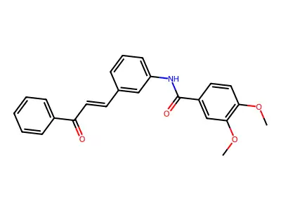 3,4-dimethoxy-N-[3-[(E)-3-oxo-3-phenylprop-1-enyl]phenyl]benzamide structure
