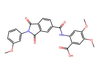 4,5-dimethoxy-2-(2-(3-methoxyphenyl)-1,3-dioxoisoindoline-5-carboxamido)benzoic acid structure