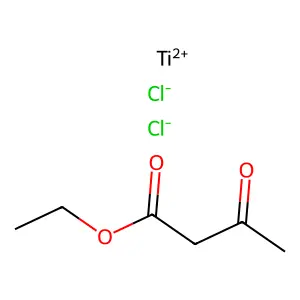 Dichlorotitanium;bis(ethyl 3-oxobutanoate) structure
