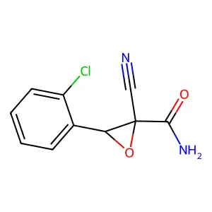 3-(2-Chlorophenyl)-2-cyanooxirane-2-carboxamide structure