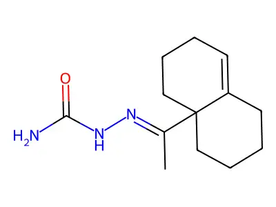 [1-(2,3,4,5,6,7-hexahydro-1H-naphthalen-4a-yl)ethylideneamino]urea structure