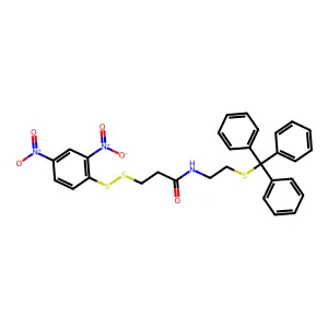 3-[(2,4-dinitrophenyl)disulfanyl]-N-(2-tritylsulfanylethyl)propanamide structure