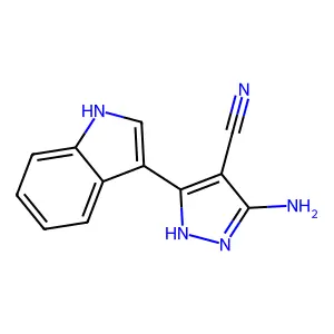 3-Amino-5-(3-indolyl)-4-pyrazolecarbonitrile structure