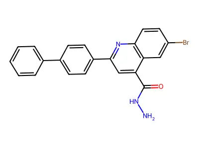 6-Bromo-2-(4-phenylphenyl)quinoline-4-carbohydrazide structure
