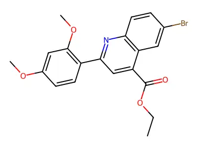 Ethyl 6-bromo-2-(2,4-dimethoxyphenyl)quinoline-4-carboxylate structure