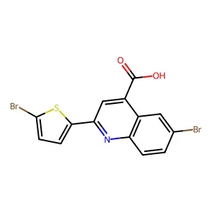 6-Bromo-2-(5-bromothiophen-2-yl)quinoline-4-carboxylic acid structure