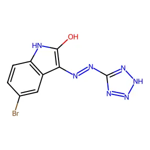 5-bromo-3-[2-(2H-tetrazol-5-yl)hydrazinyl]indol-2-one structure