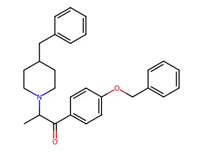 1-[4-(Phenylmethoxy)phenyl]-2-[4-(phenylmethyl)piperidino]propan-1-one structure