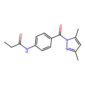 N-{4-[(3,5-dimethyl-1H-pyrazol-1-yl)carbonyl]phenyl}propanamide structure