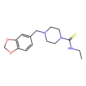 4-(1,3-benzodioxol-5-ylmethyl)-N-ethylpiperazine-1-carbothioamide structure