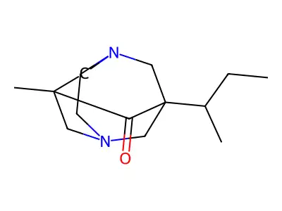 1-Sec-butyl-8-methyl-3,6-diazatricyclo[4.3.1.1~3,8~]undecan-9-one structure