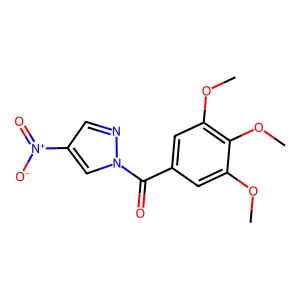 (4-Nitropyrazol-1-yl)-(3,4,5-trimethoxyphenyl)methanone structure