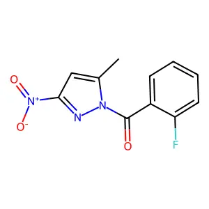 (2-fluorophenyl)(5-methyl-3-nitro-1H-pyrazol-1-yl)methanone structure