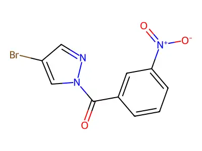 (4-bromo-1H-pyrazol-1-yl)(3-nitrophenyl)methanone structure