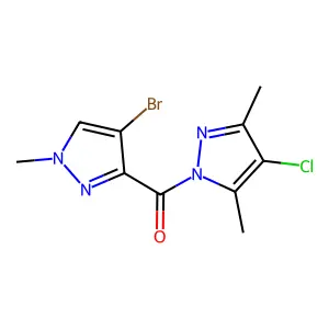 (4-Bromo-1-methylpyrazol-3-yl)-(4-chloro-3,5-dimethylpyrazol-1-yl)methanone structure