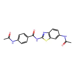 4-(Acetylamino)-N-[6-(acetylamino)-2-benzothiazolyl]benzamide structure